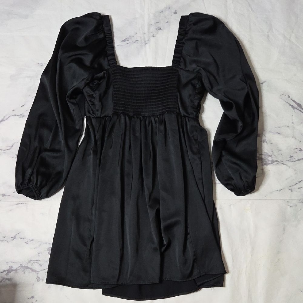 Abercrombie & Fitch Emerson Black Long Sleeve Mini Dress - Picture 6 of 6
